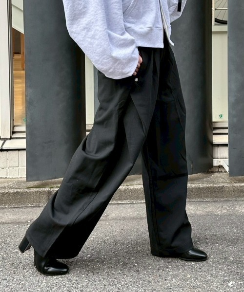 ワイドパンツ スラックス メンズ レディース : ZOZOTOWN Yahoo!店
