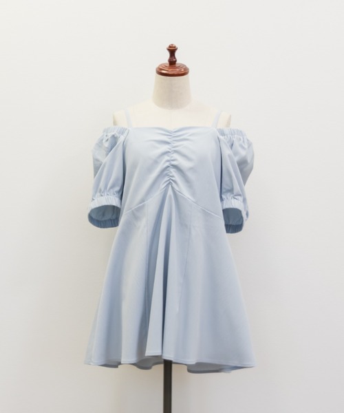 「CLETTE」 半袖ブラウス 3L ブルー レディース_画像4