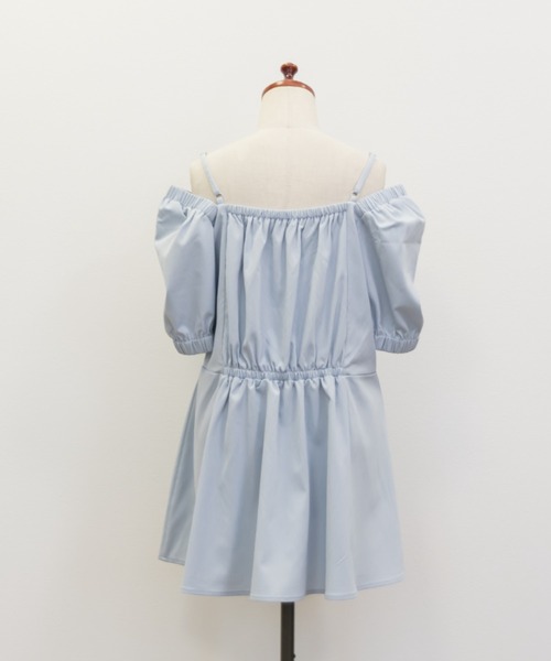 「CLETTE」 半袖ブラウス 3L ブルー レディース_画像6