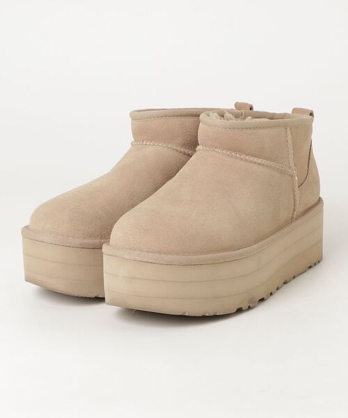 UGG ベージュ プラットフォームブーツ　24ＣＭ UGG Australia（アグオーストラリア） 「UGG」 ショートブーツ 24cm