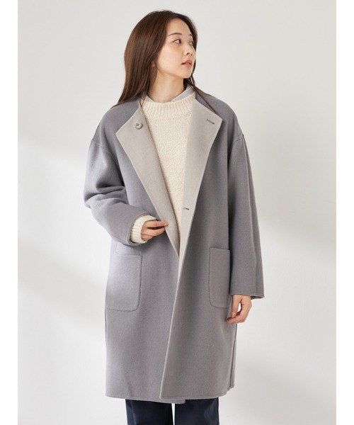 McGREGOR（マックレガー） ノーカラーコート コート Wフェイスウール