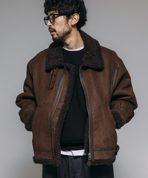 HINSON ブルゾン アウター HINSON/ヒンソン B-3 フェイクムートン