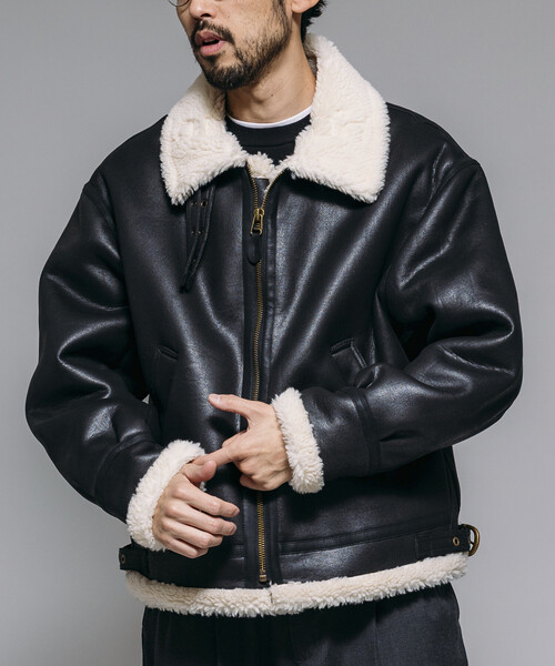 HINSON ブルゾン アウター HINSON/ヒンソン B-3 フェイクムートン