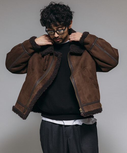 HINSON ブルゾン アウター HINSON/ヒンソン B-3 フェイクムートン