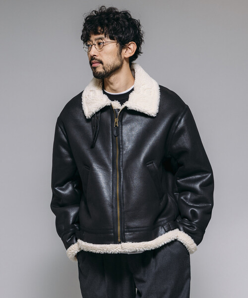 HINSON ブルゾン アウター HINSON/ヒンソン B-3 フェイクムートン