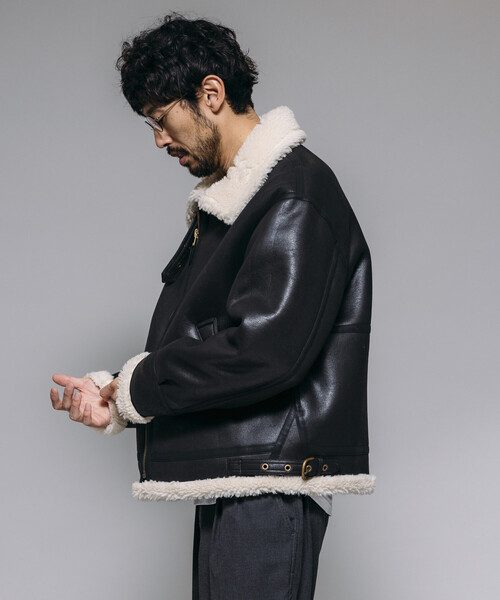 HINSON ブルゾン アウター HINSON/ヒンソン B-3 フェイクムートン