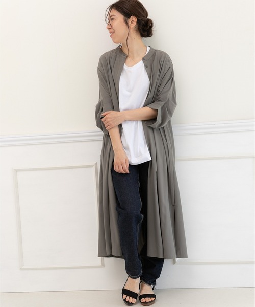 「PREFERIR」 7分袖ワンピース MEDIUM グリーン レディース_画像6