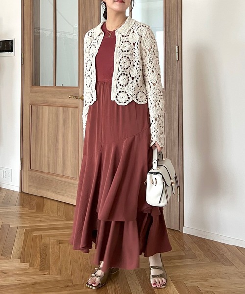 「mysty woman」 ニットカーディガン FREE アイボリー レディース_画像9