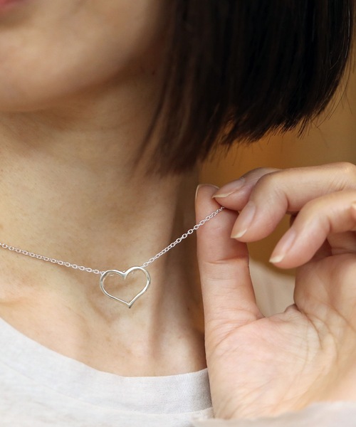 vv ネックレス vv.jewelry : オープンハートペンダント レディース 