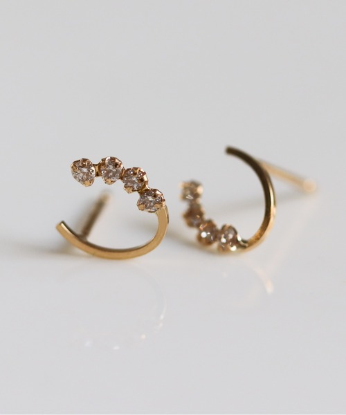 ピアス ダイヤモンド ホースシュー ピアス | K18 レディース メンズの画像
