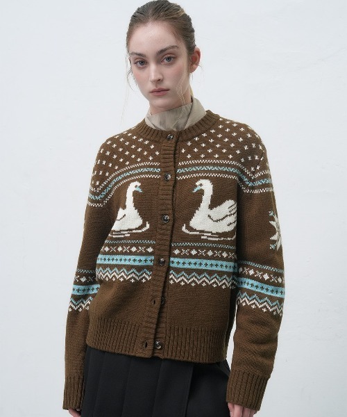 GENERAL IDEA カーディガン 「GENERAL IDEA」スワンノルディック柄