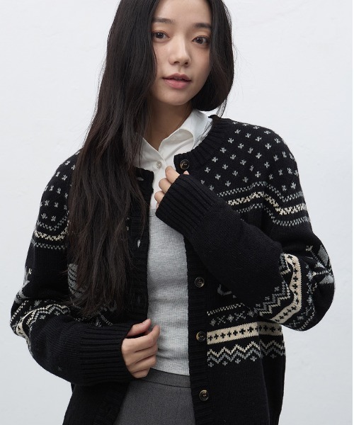 GENERAL IDEA カーディガン 「GENERAL IDEA」スワンノルディック柄