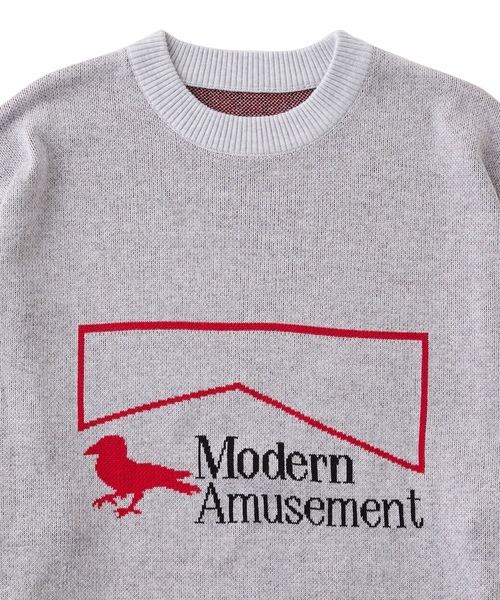 「Modern Amusement」 長袖ニット FREE アッシュグレー メンズ_画像3