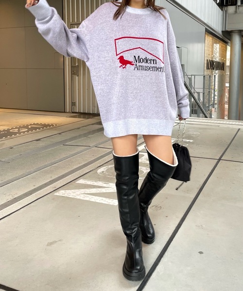 「Modern Amusement」 長袖ニット FREE アッシュグレー メンズ_画像7