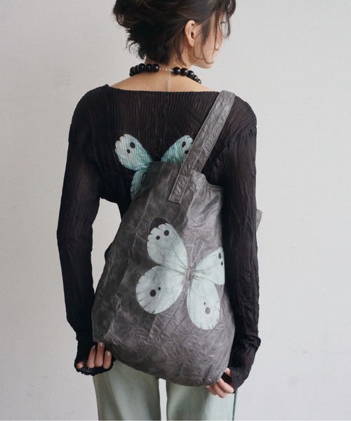 musubore（ムスボレ） tシャツ pleatsed print sheer tops / プリーツ