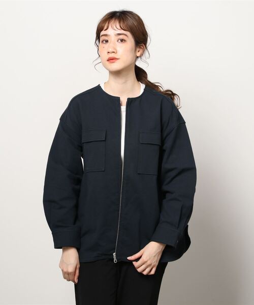 「SHIPS any」 ブルゾン ONE SIZE ネイビー レディース_画像6