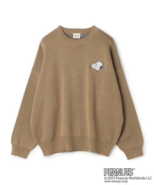 「PEANUTS」 長袖ニット 3L ブラウン レディース_画像9