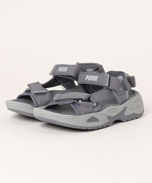 「PUMA」 サンダル 24.0cm ブラック×シルバー メンズ_画像7