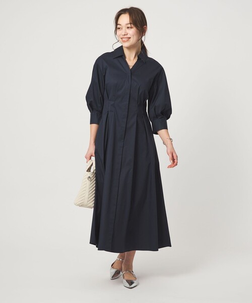 ♡大人気♡ バーバリーブルーレーベル♡フルジップ シャツワンピース ベルト付 黒 green label relaxing（グリーンレーベルリラクシング） ワンピース