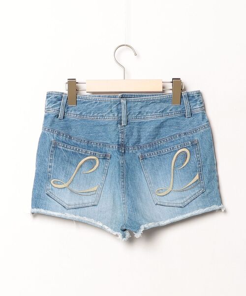 「LAYMEE」 デニムショートパンツ S ブルー レディース_画像2