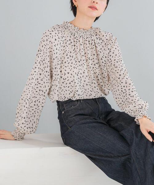 ブラウス シャツ 「WEB/一部店舗限定」ウォッシャブルランダムドット