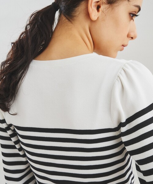 「GRACE CONTINENTAL」 「Diagram」7分袖ニット 36 ブルー レディース_画像6