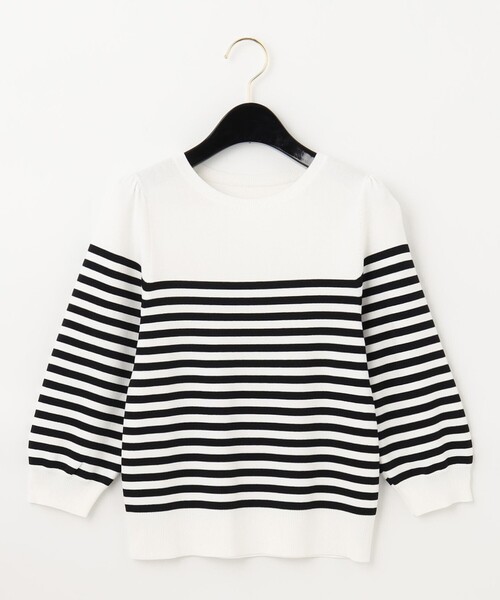 「GRACE CONTINENTAL」 「Diagram」7分袖ニット 36 ブルー レディース_画像9