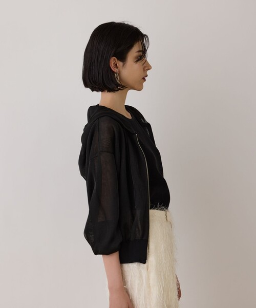 「GRACE CONTINENTAL」 ジップアップパーカー 36 ブラック レディース_画像6