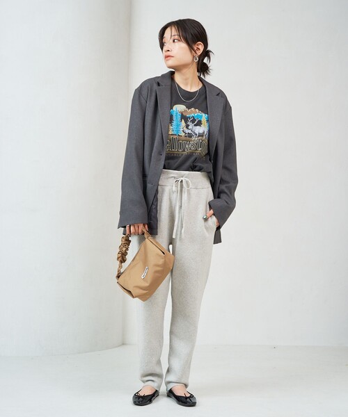 「FREAK'S STORE」 イージーパンツ SMALL 杢グレー レディース_画像2