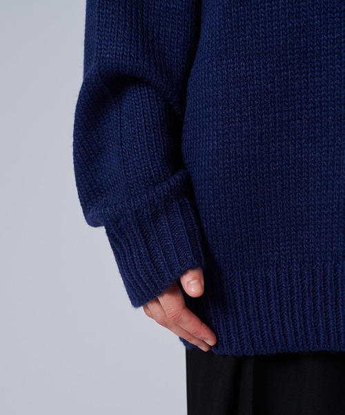 「ONCILY」 長袖ニット SMALL ネイビー メンズ_画像4