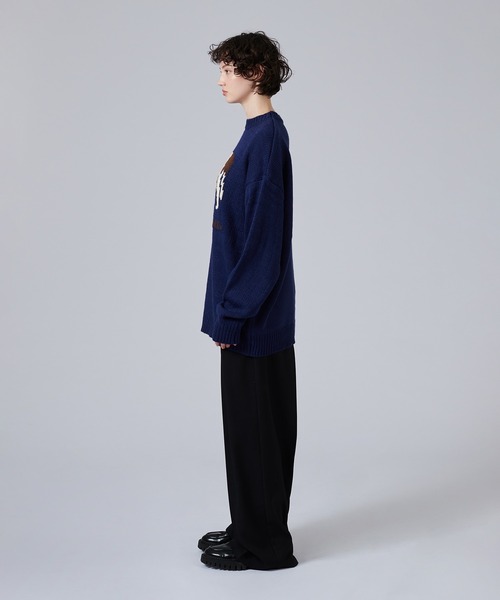 「ONCILY」 長袖ニット SMALL ネイビー メンズ_画像6