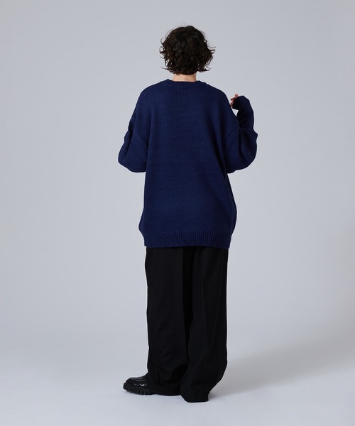 「ONCILY」 長袖ニット SMALL ネイビー メンズ_画像9