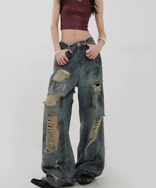 WESTSEA（ウエストシー） ワイドパンツ ジーンズ デニム デニムパンツ