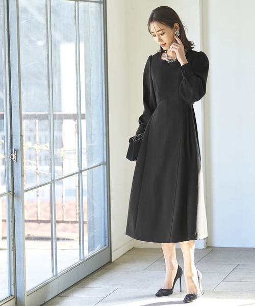 「RUIRUE BOUTIQUE」 長袖ワンピース M ネイビー レディースの画像