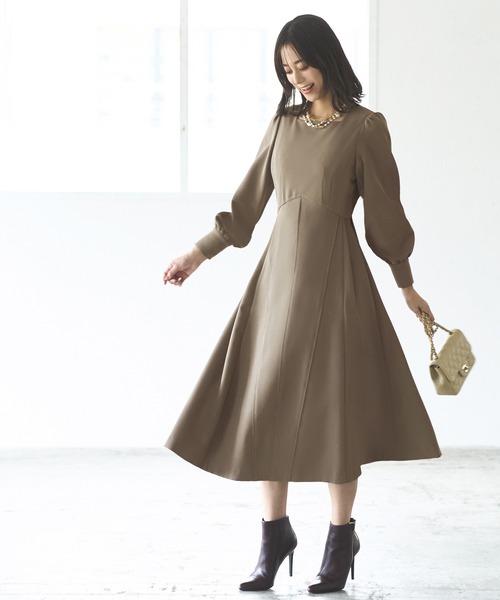「RUIRUE BOUTIQUE」 長袖ワンピース M ネイビー レディースの画像