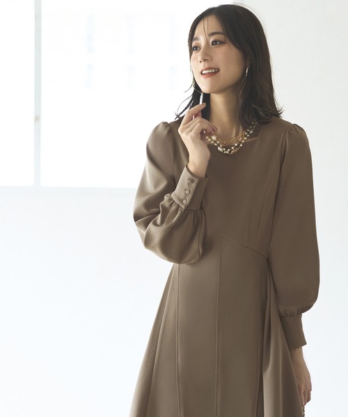 「RUIRUE BOUTIQUE」 長袖ワンピース M ネイビー レディースの画像