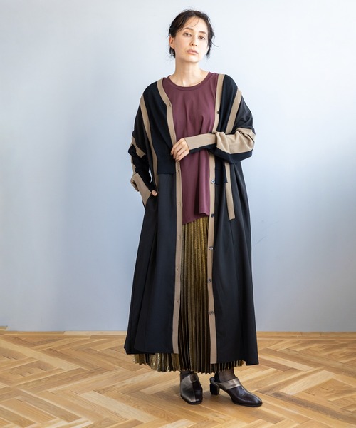 「OSMOSIS」 長袖ワンピース ONE SIZE ブラック レディース_画像2