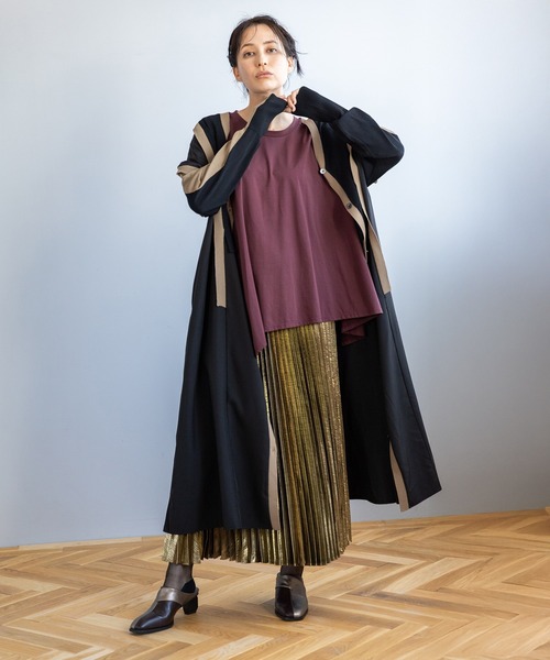 「OSMOSIS」 長袖ワンピース ONE SIZE ブラック レディース_画像3