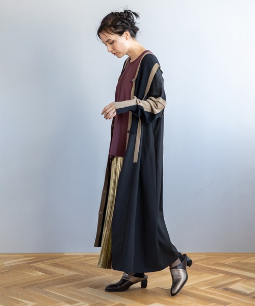 「OSMOSIS」 長袖ワンピース ONE SIZE ブラック レディース_画像4