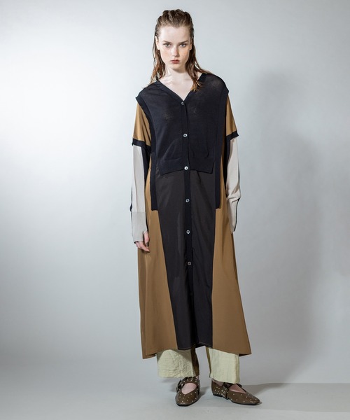 「OSMOSIS」 長袖ワンピース ONE SIZE ブラック レディース_画像7