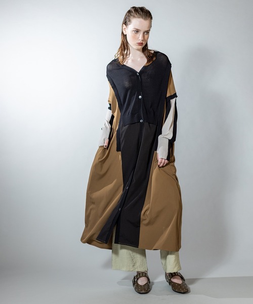 「OSMOSIS」 長袖ワンピース ONE SIZE ブラック レディース_画像8