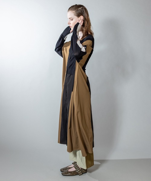 「OSMOSIS」 長袖ワンピース ONE SIZE ブラック レディース_画像9