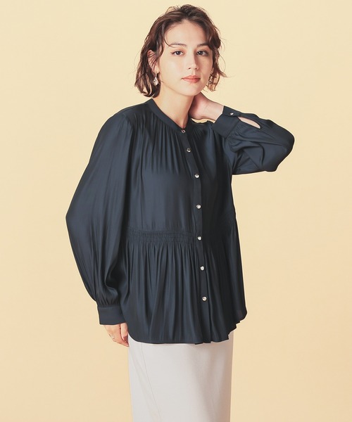 「GLACIER lusso」 長袖ブラウス M ダークオレンジ レディース_画像7