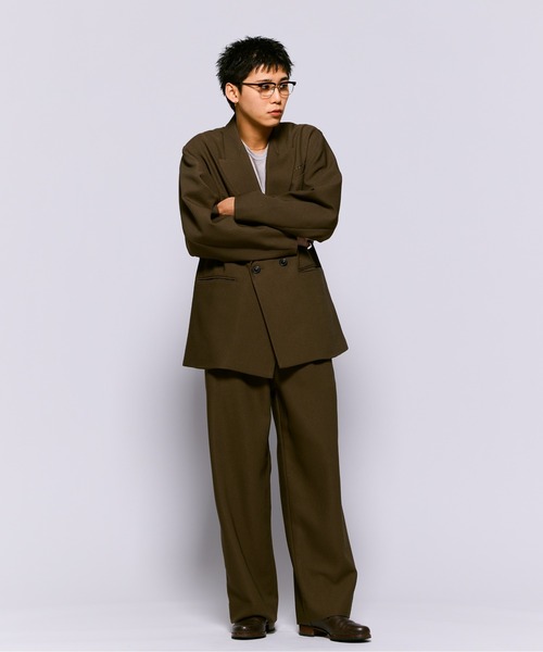 THE BOLDMAN セットアップ　ジャケット＋パンツ THE BOLDMAN テーラードジャケット LARGE カーキ メンズ : ZOZOTOWN