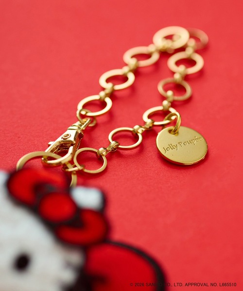 石原タイコ　Hello Kitty　ハローキティ　チャーム　アクセサリー Jolly Poupee チャーム 「HELLO KITTY」ハローキティ コラボ刺繍