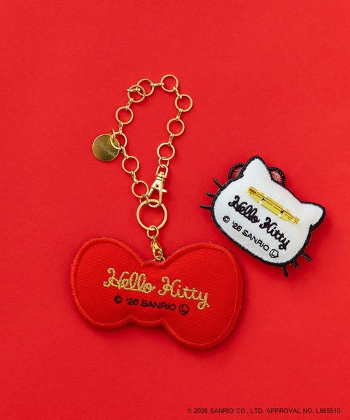 Jolly Poupee チャーム 「HELLO KITTY」ハローキティ コラボ刺繍