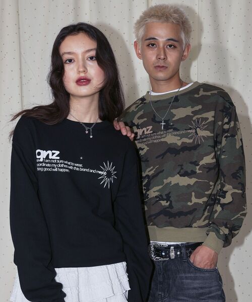 「SEQUENZ」 スウェットカットソー LARGE グレー メンズ_画像3
