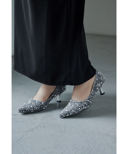 「niana」 「haremode」パンプス 24.5cm シルバー レディース_画像2