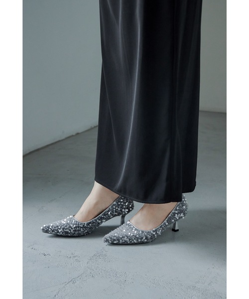 「niana」 「haremode」パンプス 24.5cm シルバー レディース_画像4
