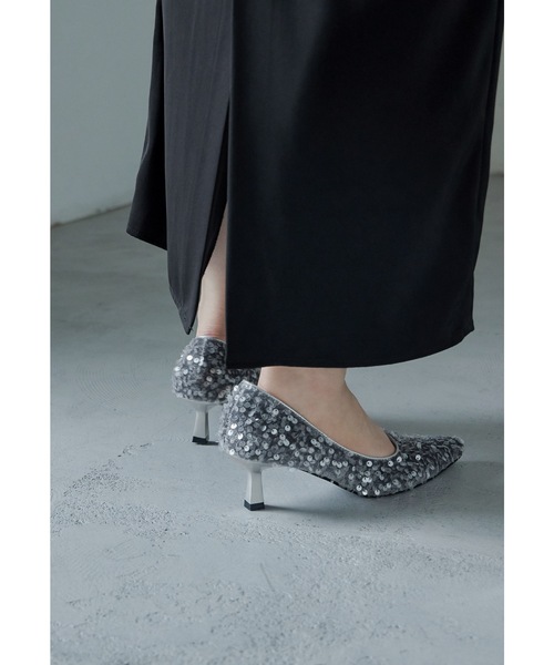「niana」 「haremode」パンプス 24.5cm シルバー レディース_画像5